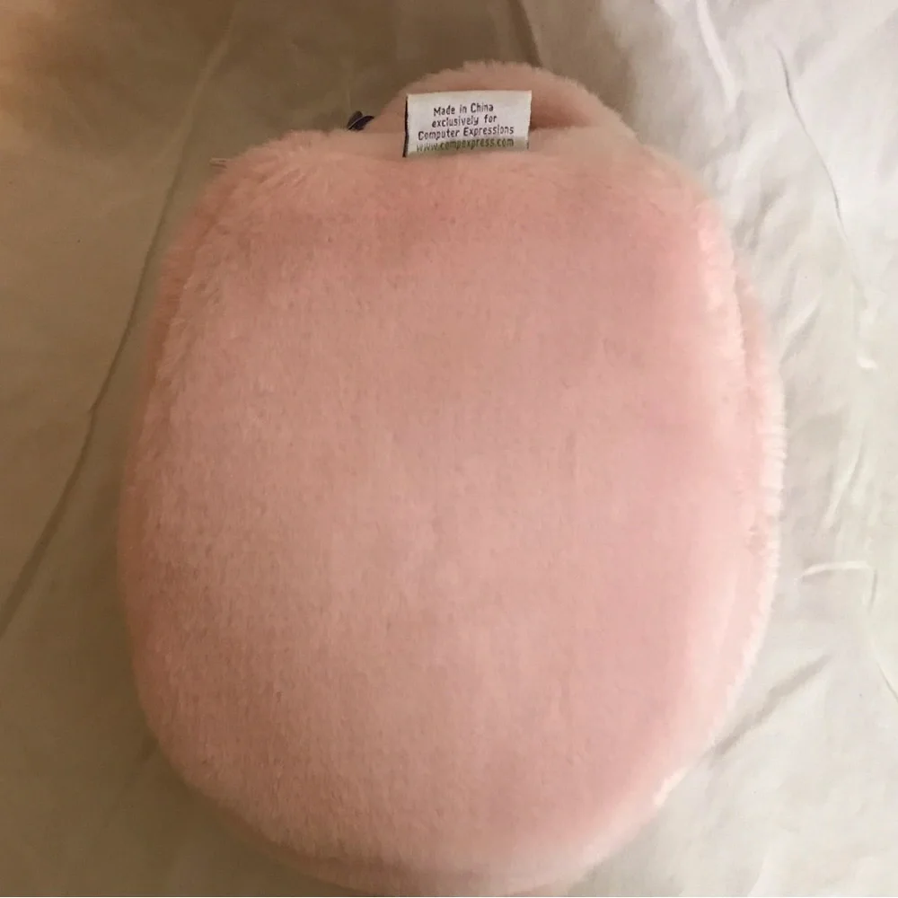 Vintage Plush Furry Pink Pig Head Case Zip Carry Handle Photo Album - Picture 7 of 8